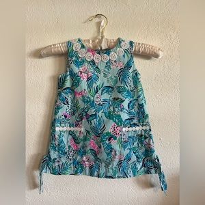 Lilly Pulitzer Classic Shift Dress Barking Up the Palm Tree  seasalt blue